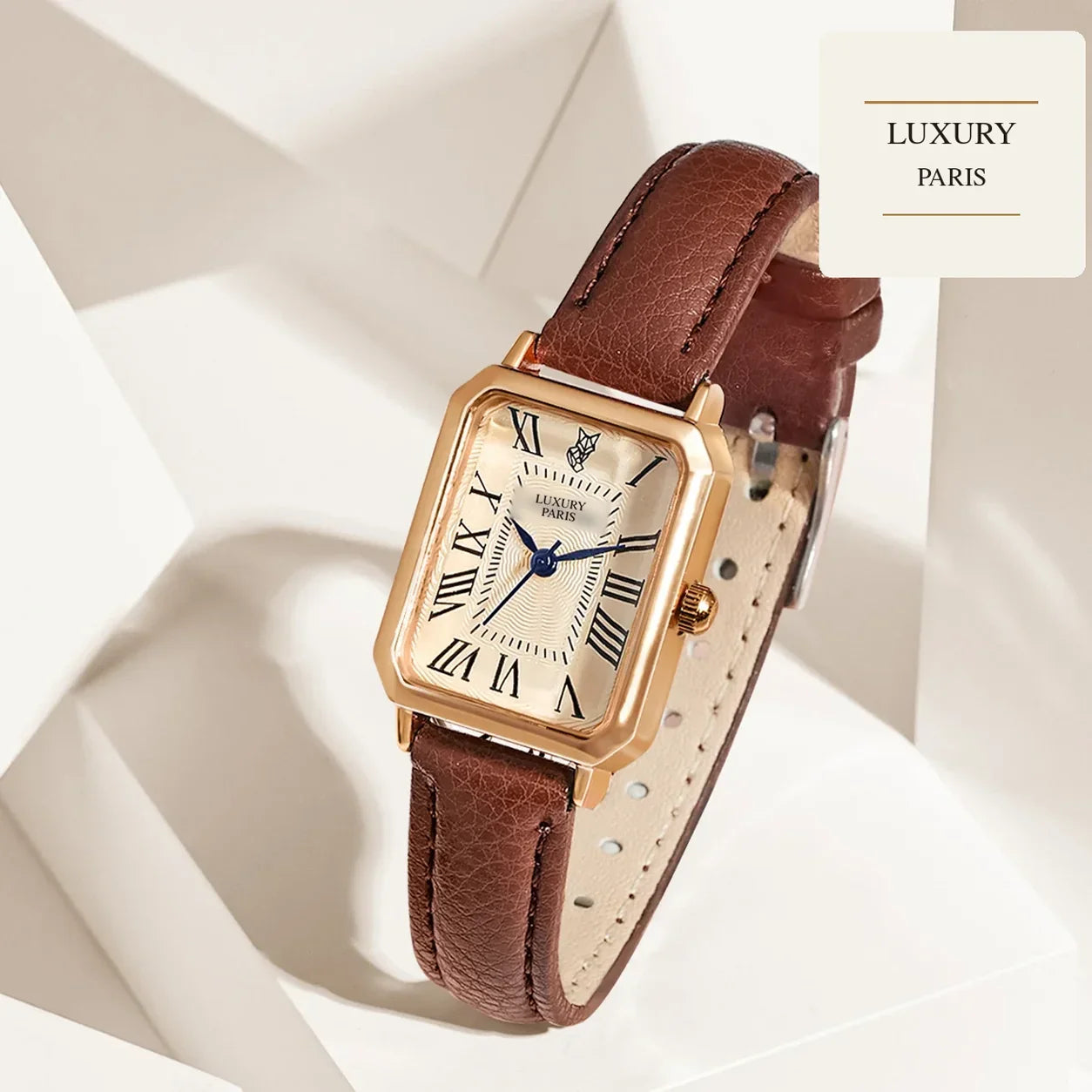 Carrée Vintage Luxury Paris, marron, motif géométrique