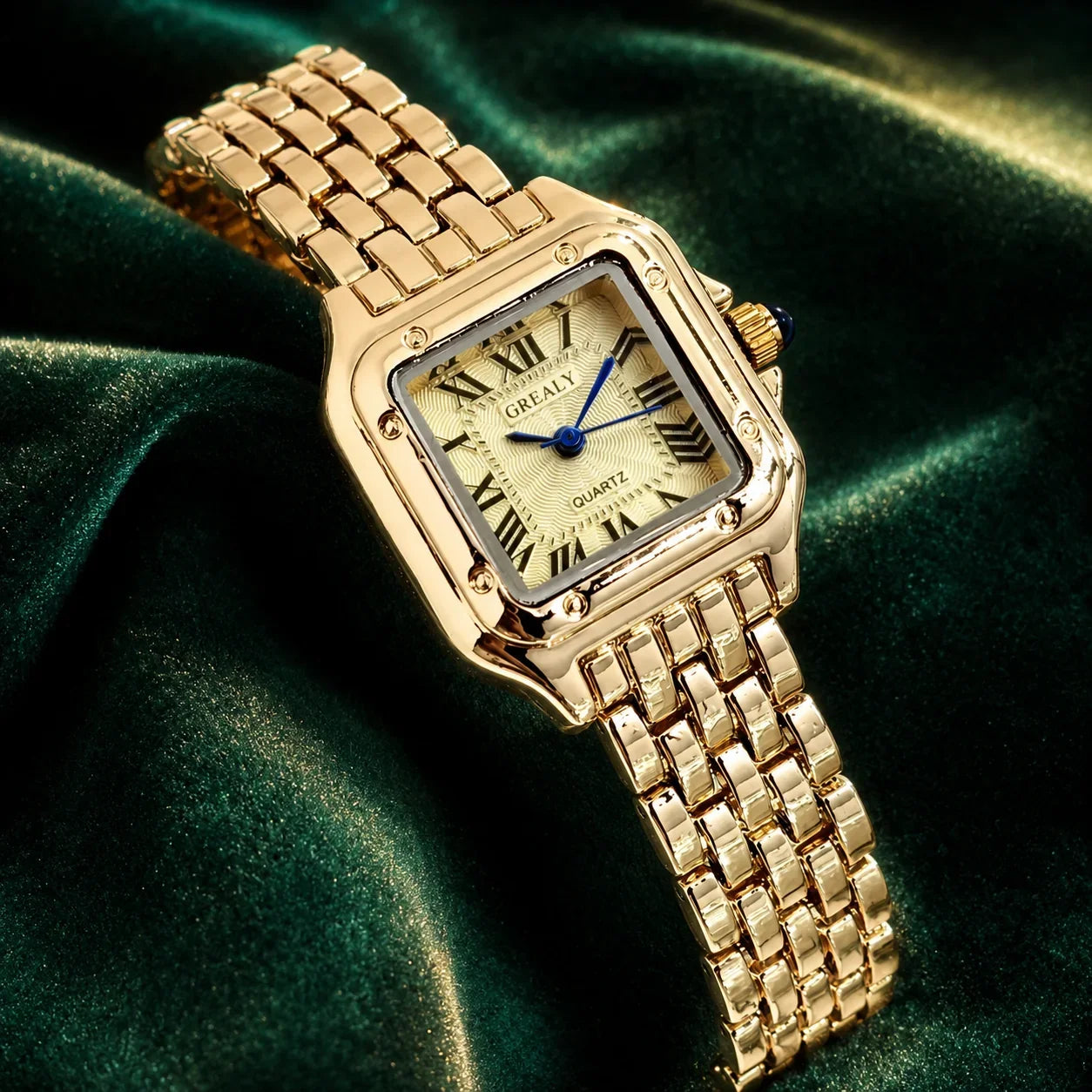 Carrée Strass Luxury Paris, doré, velours, vert