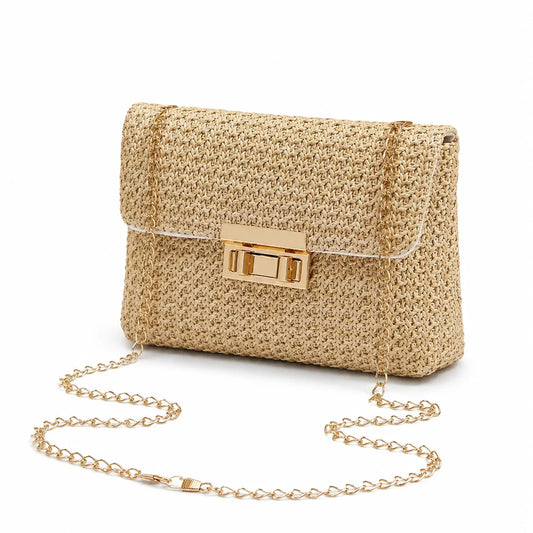Sac Paille Tressée Luxury Paris, tressage artisanal beige